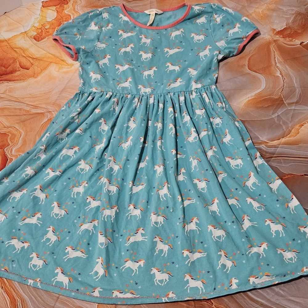 Matilda Jane Wonderment Unicorn Dress Girls Size 16 Teal Rainbow
